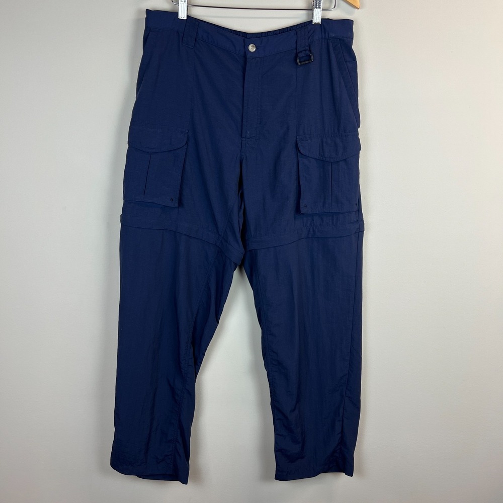 Columbia PFG Cargo Pants Mens Large Blue 2 in 1 Convertible Fishing Outdoors L